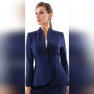Mary‎ crafts Women's Dark Blue Formal Office Business Work Blazer Jacket Size 22